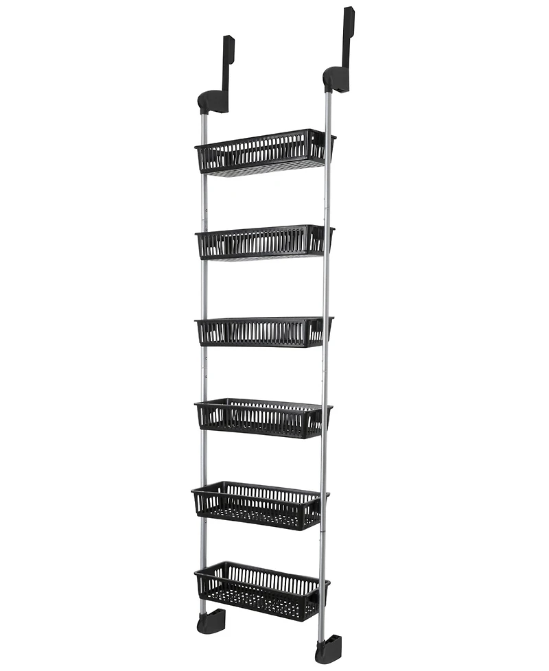 Smart Design 6-Tier Over the Door Pantry Organizer with 6 Full Baskets