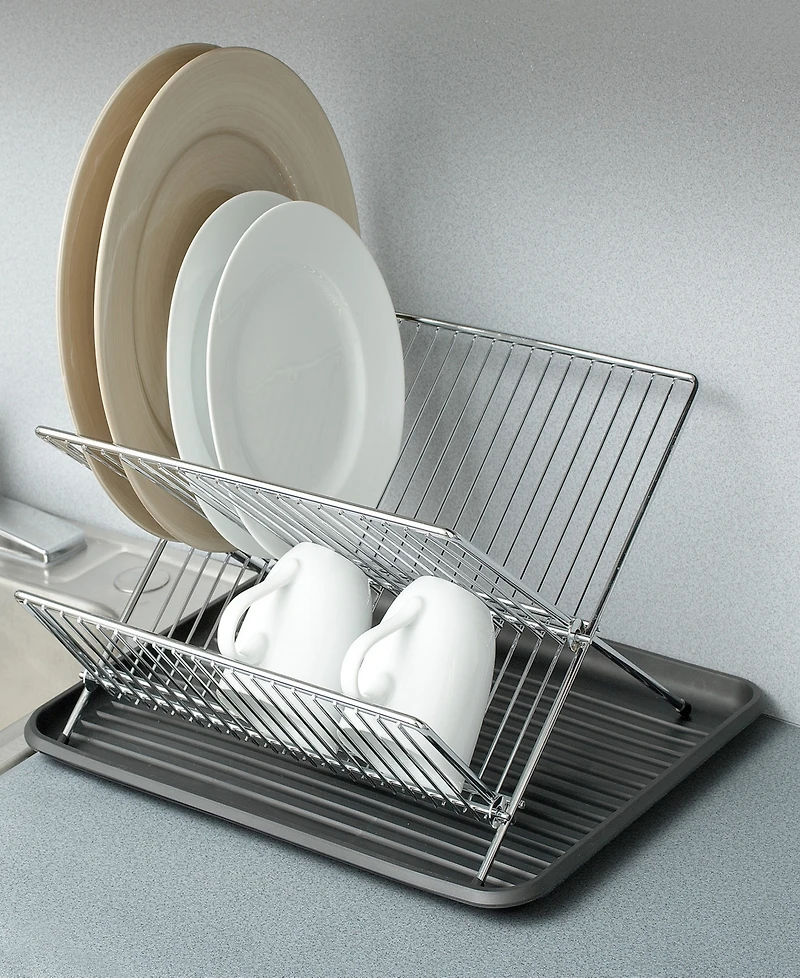 Smart Design Dish Drainer Rack with in Sink or Counter Drying