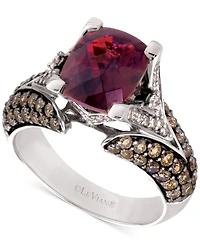 Le Vian Raspberry Rhodolite Garnet (3 ct. t.w.), Chocolate Diamonds (1-1/5 t.w.) and White Diamond Accent Ring 14k Rose Gold (Also Available