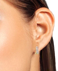 Diamond Twist Small Hoop Earrings (1/4 ct. t.w.) in 14k Gold-Plated Sterling Silver