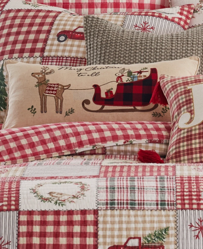 Levtex Home for Christmas Embroidered Decorative Pillow, 12" x 24"