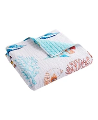 Levtex Barrier Reef Embroidered Quilted Throw, 50" x 60"