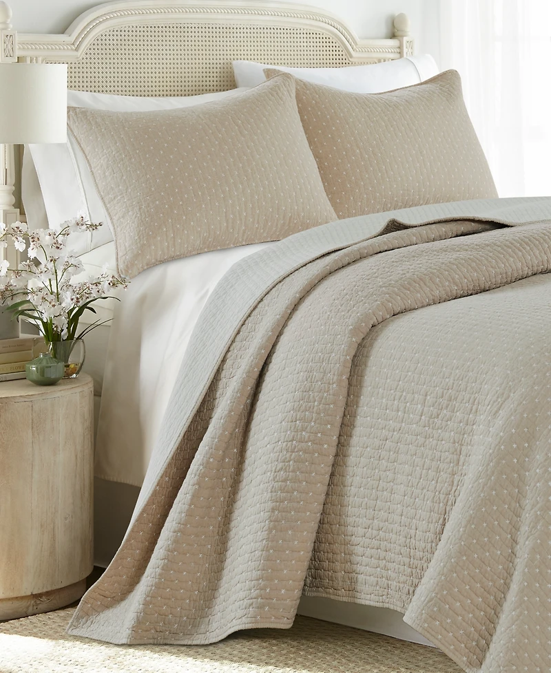 Levtex Cross Stitch Stitching 3-Pc. Quilt Set, Full/Queen