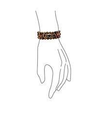 Bling Jewelry Stackable Set Of 3 Natural Stone Round Bead 8MM Multi Strand Stretch Bracelet