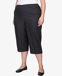 Alfred Dunner Plus Classic Relaxed Fit Denim Capri Pant