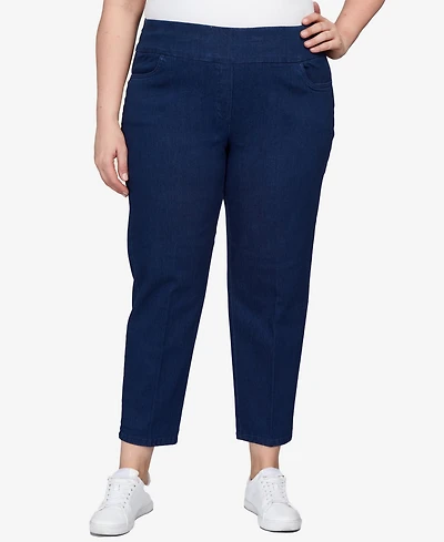 Alfred Dunner Plus Super Stretch Mid-Rise Short Length Denim Pants