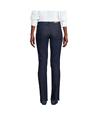 Lands' End Petite Recover Mid Rise Straight Leg Blue Jeans