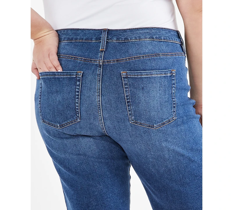 Style & Co Plus Size Denim Raw-Edge Bermuda Shorts, Created for Macy's