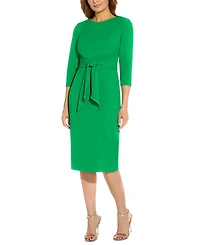 Adrianna Papell Women's Tie-Front 3/4-Sleeve Crepe Knit Dress
