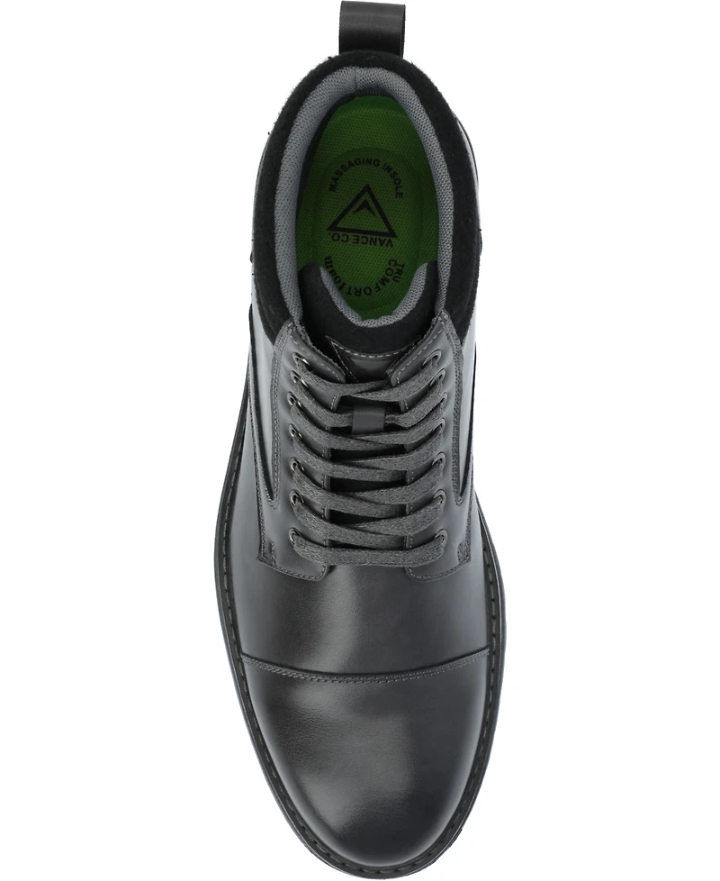 Vance Co. Men's Fegan Tru Comfort Foam Cap Toe Lace-Up Ankle Boots