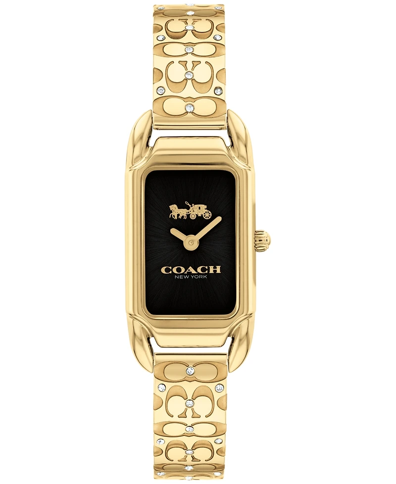 Coach Women's Cadie Gold-Tone Stainless Steel Bangle Bracelet Watch 17.5 x 28.5mm