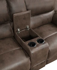 White Label Fleming 80" Double Reclining Love Seat with Center Console