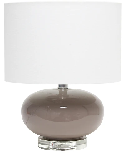 All The Rages 15.25" Modern Overload Glass Bedside Table Lamp with White Fabric Shade