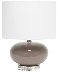 All The Rages 15.25" Modern Overload Glass Bedside Table Lamp with White Fabric Shade