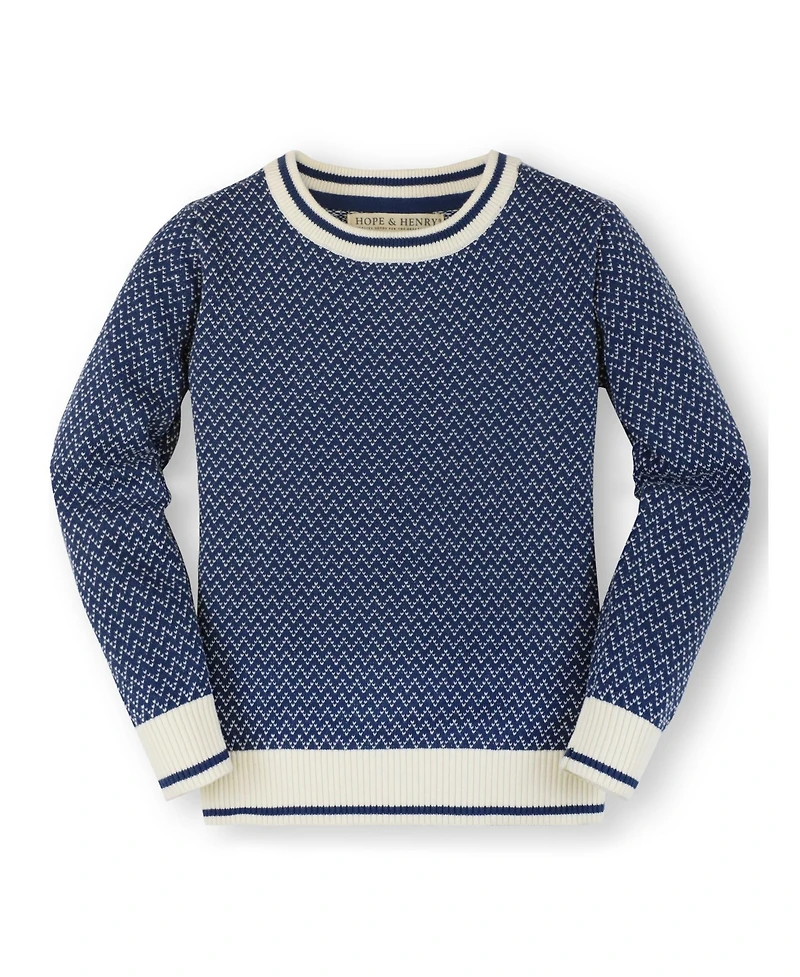 Hope & Henry Baby Boys Organic Cotton Long Sleeve Crew Neck Pullover Sweater