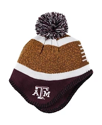 Little Boys and Girls Brown, Maroon Texas A&M Aggies Football Head Knit Hat with Pom