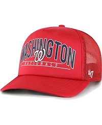 Men's '47 Brand Red Washington Nationals Backhaul Foam Trucker Snapback Hat