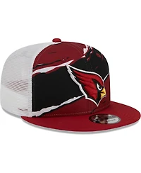 Men's New Era Cardinal Arizona Cardinals Tear Trucker 9FIFTY Snapback Hat