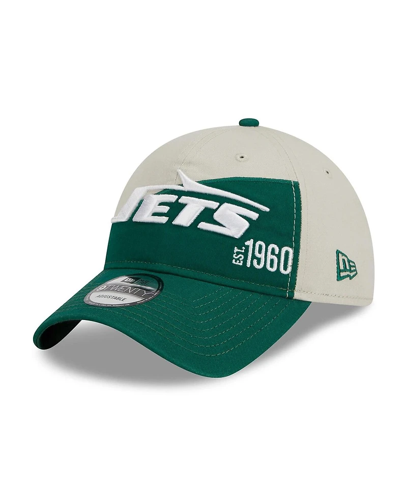 Men's New Era Cream, Green New York Jets 2023 Sideline Historic 9TWENTY Adjustable Hat