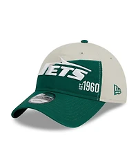 Men's New Era Cream, Green New York Jets 2023 Sideline Historic 9TWENTY Adjustable Hat