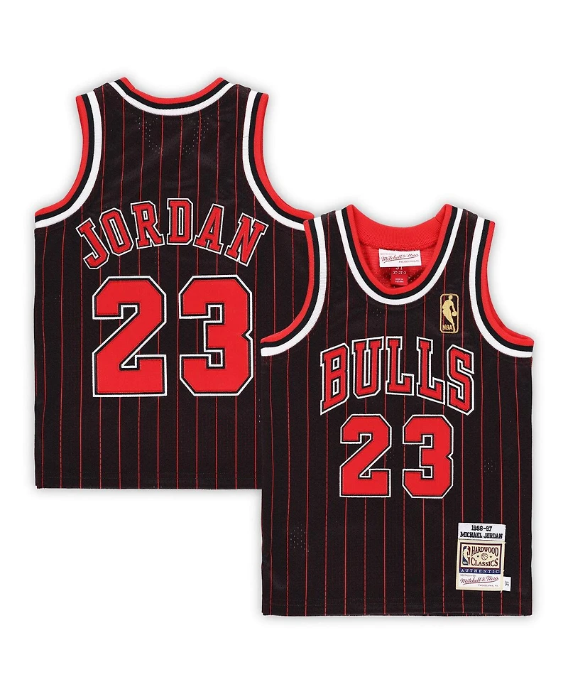 Toddler Boys and Girls Mitchell & Ness Michael Jordan Black Chicago Bulls 1996/97 Hardwood Classics Authentic Jersey