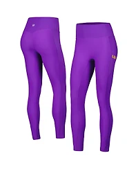 Women's Kadyluxe Purple Lsu Tigers 7/8 Mixed Media Pocket iLeggings