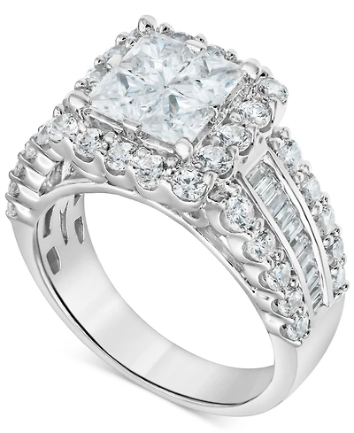 Diamond Princess Quad Cluster Halo Engagement Ring (3 ct. t.w.) in 14k White Gold