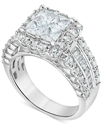 Diamond Princess Quad Cluster Halo Engagement Ring (3 ct. t.w.) in 14k White Gold