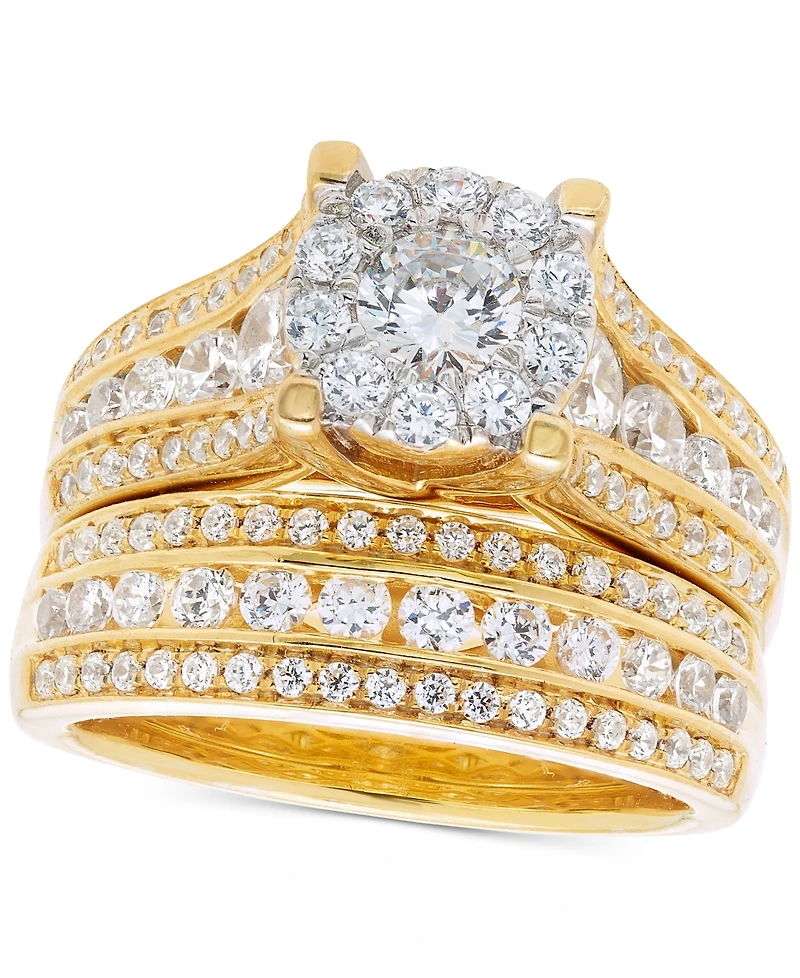Diamond Multirow Halo Bridal Set (2 ct. t.w.) in 14k Gold