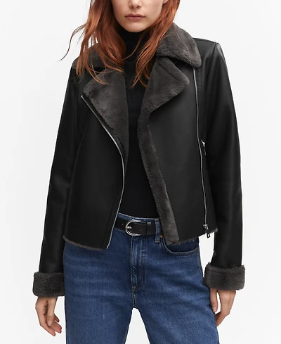 Mango Women's Faux Shearling-Lined Jacket