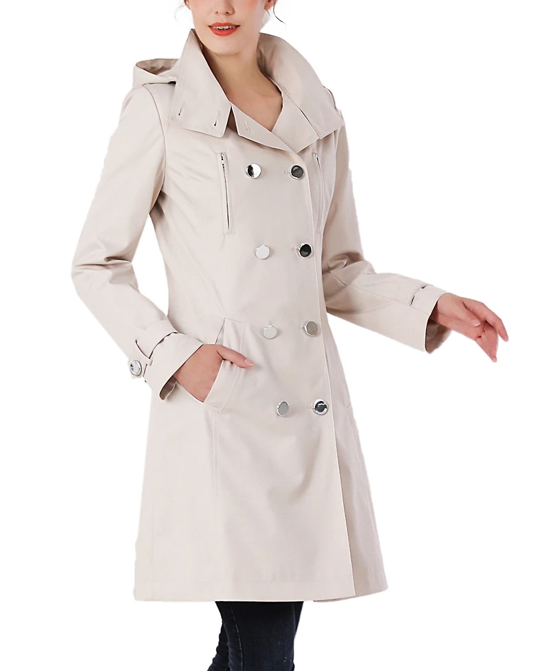 Kimi + Kai Women's Eeva Water-Resistant Hooded Trench Coat