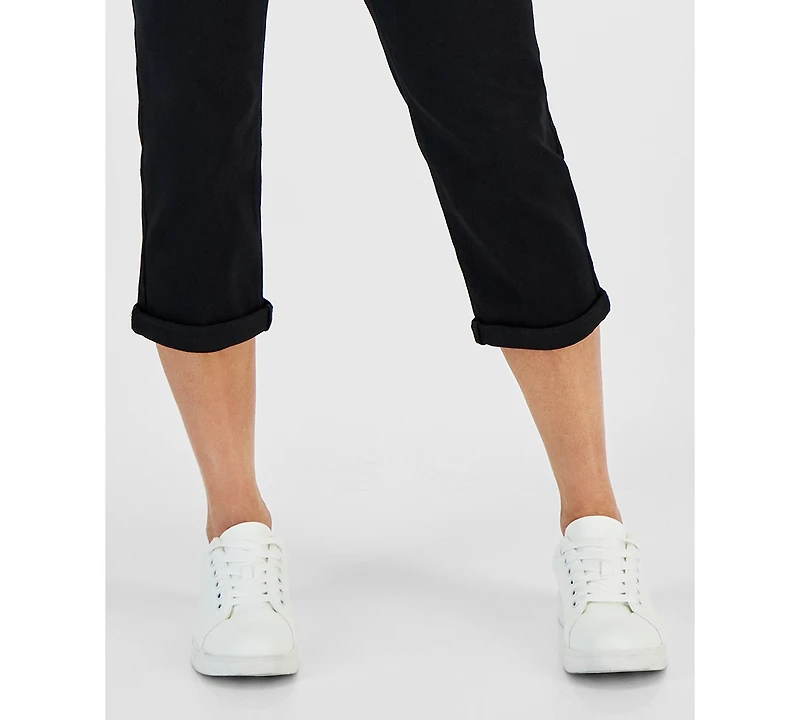 Style & Co Petite Mid-Rise Curvy Roll-Cuff Capri Jeans