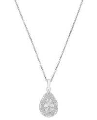 Diamond Teardrop 18" Pendant Necklace (1/4 ct. t.w.) in Sterling Silver, Created for Macy's