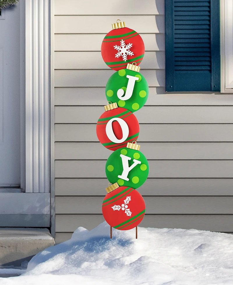 Glitzhome 42" H Metal Joy Ornament Yard Stake or Wall Decor