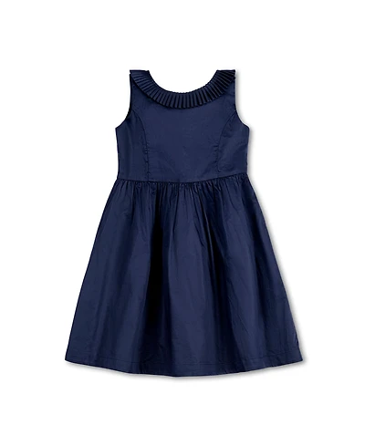 Hope & Henry Big Girls Sleeveless Pleated Collar Sateen Party Dress
