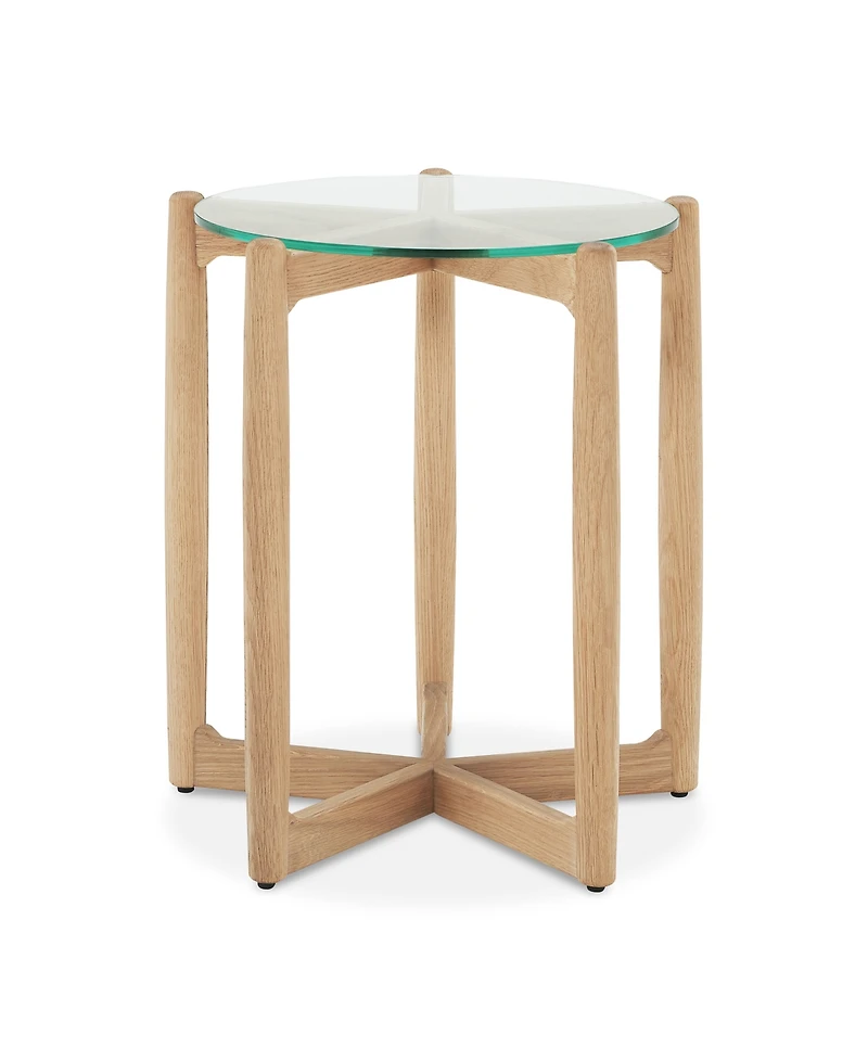 Hetta 19.69" Walnut Round Side Table