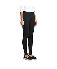 Lands' End Women's Tall High Rise Serious Sweats Fleece Lined Pocket Leggings