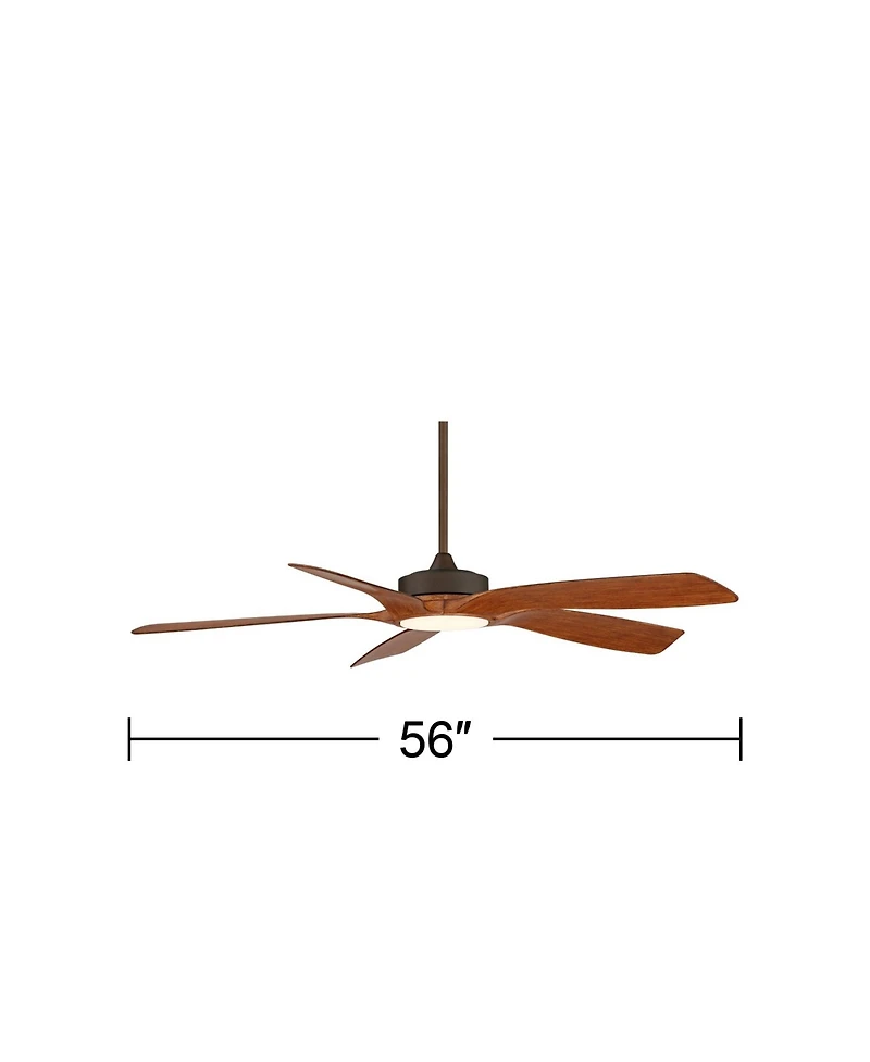 56" Casa Vieja Modern Indoor Outdoor Ceiling Fan with Led Light Remote Oil-Rubbed Bronze Damp Rated Dimmable for Patio Exterior