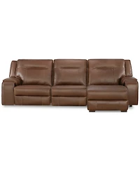 Closeout! Hansley 3-Pc Zero Gravity Leather Sofa with 2 Power Recliners and Chaise, Created for Macy's