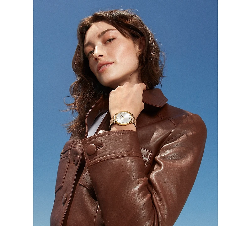 Coach Unisex Elliot Saddle Leather Strap Watch 40mm