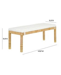 Tov Furniture 1 Piece Rattan Brass-Capped Legs Bench