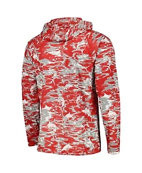 Men's Columbia Scarlet Ohio State Buckeyes Pfg Terminal Tackle Omni-Shade Rippled Long Sleeve Hooded T-shirt
