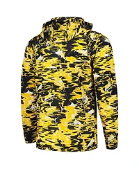 Men's Columbia Navy Michigan Wolverines Pfg Terminal Tackle Omni-Shade Rippled Long Sleeve Hooded T-shirt