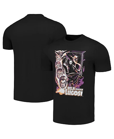 Men's Black Bela Lugosi Bat Transformation Graphic T-shirt