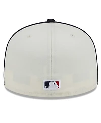 Men's New Era Cream, Navy Boston Red Sox Chrome Sutash 59FIFTY Fitted Hat