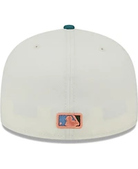 Men's New Era Cream Los Angeles Dodgers Chrome Evergreen 59FIFTY Fitted Hat