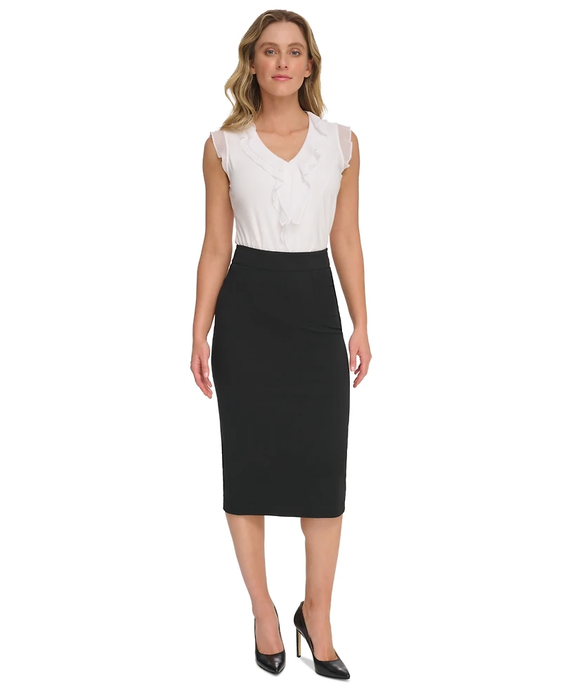 Tommy Hilfiger Women's Ponte Pencil Midi Skirt