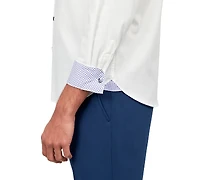 Michelsons of London Men's Solid Herringbone Shirt