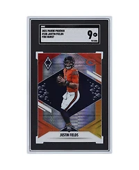 Justin Fields Chicago Bears 2021 Panini America Phoenix Fire Burst #108 Sgc Authenticated Rookie Card