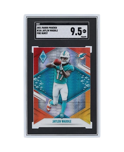 Jaylen Waddle Miami Dolphins 2021 Panini America Phoenix Fire Burst #106 Sgc Authenticated 9.5 Rookie Card